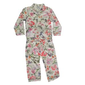 Petite Plume Kids classic pajama sleep set button shirt pants cozy floral soft 8